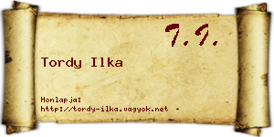 Tordy Ilka névjegykártya